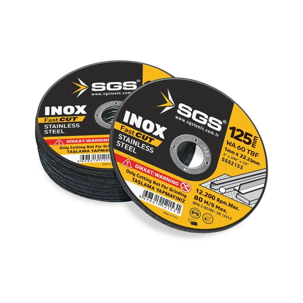 SGS INOX METAL KESİCİ 125X1,X22MM (10 ADET) ürün görseli 1