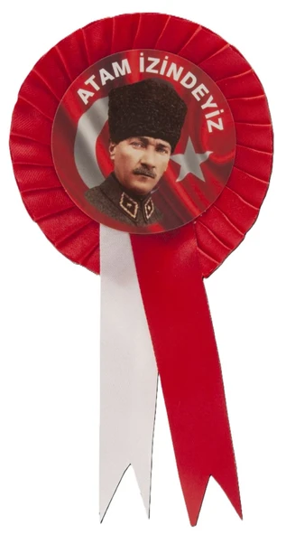 25 ADET 10 KASIM ATAM İZİNDEYİZ SİYAH KOKART ROZET ürün görseli 1