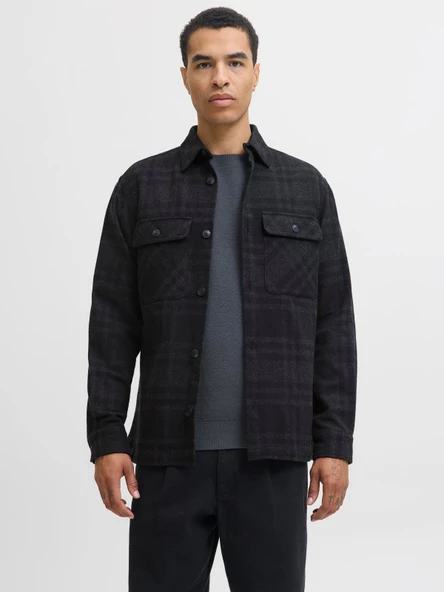 JPRRAYLE MELANGE CHECK L/S OVERSHIRT SN Black Beauty Black Beauty S ürün görseli 1