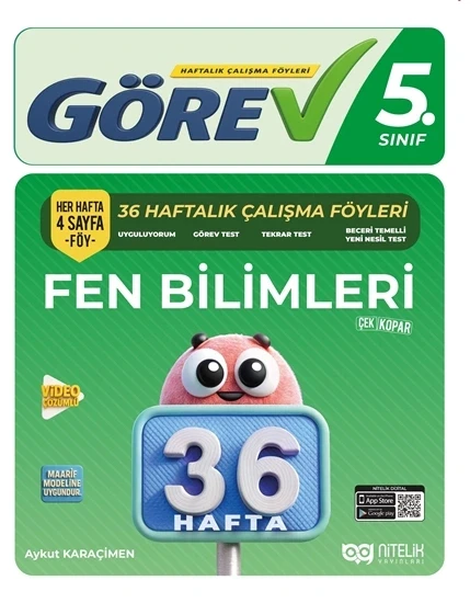 Nitelik 5.Sınıf Görev Fen Bilimleri 36 Haftalık Çalışma Föyleri ürün görseli 1