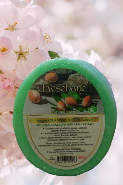 Argan Özlü Doğal Süngerli Sabun ürün görseli 1