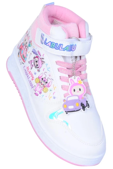 Prokids 4444 Beyaz Cırtlı Boğazlı Kız Çocuk Spor Ayakkabı ürün görseli 1