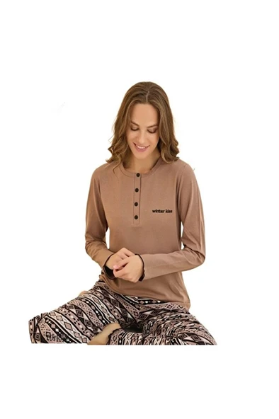 Penye Likralı Süprem Kumaş Kadın Pijama Takımı S/2XL ürün görseli 1