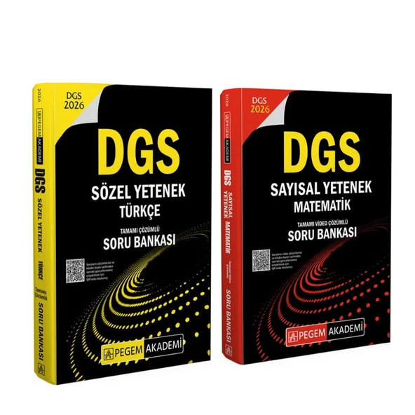 Pegem 2026 DGS Sayısal Yetenek Matematik ve Sözel Yetenek Türkçe Soru Bankası Seti 2 Kitap ürün görseli 1