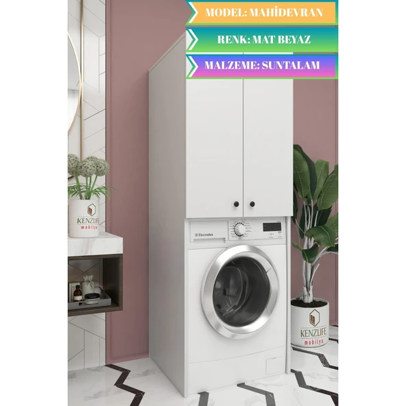 Kenzlife çamaşır-kurutma-bulaşık makinesi dolabı mahidevran byz 180x70x60 suntalam banyo ürün görseli 1