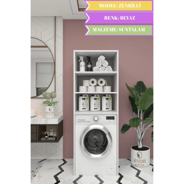 Kenzlife çamaşır-kurutma-bulaşık makinesi dolabı zenbilli byz 180*70*60 suntalam banyo ürün görseli 1