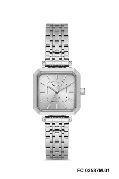 Ferrucci FC03587M.01 Gümüş Renk Köşeli 24 mm Kadın Kol Saati-F704 ürün görseli 1
