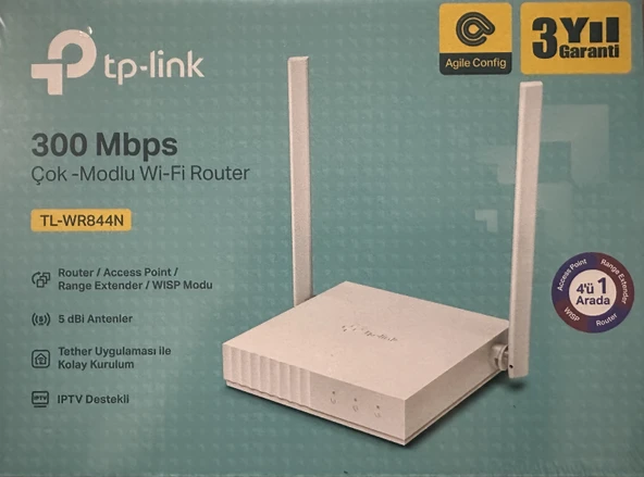 TP-LINK TL-WR844N 300Mbps Çok-Modlu Wi-Fi Router (Uzak Kurulum Ücrete Dahildir) ürün görseli 1
