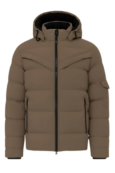 Erkek Kahverengi Erkek Outdoor Su Geçirmez Kapüşonlu Kışlık Kaban – Rüzgar ve Yağmura Dayanıklı  Mont&Kaban ürün görseli 1