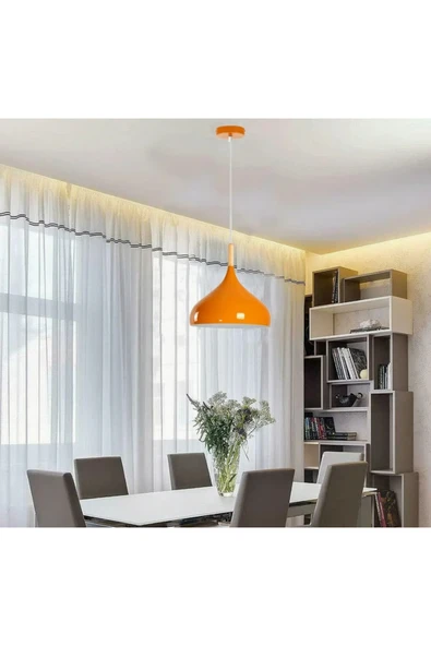 Turuncu Tekli Metal Sarkıt Avize Modern Çocuk odası bebek odası E27 Uyumlu ürün görseli 1