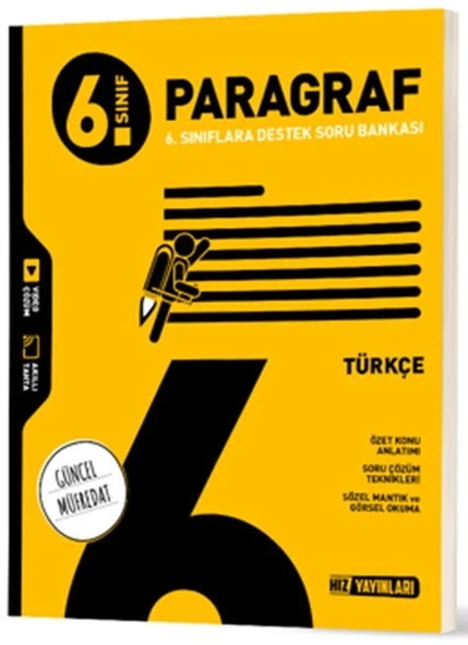 6. Sınıf Türkçe Paragraf Soru Bankası Hız Yayınları ürün görseli 1