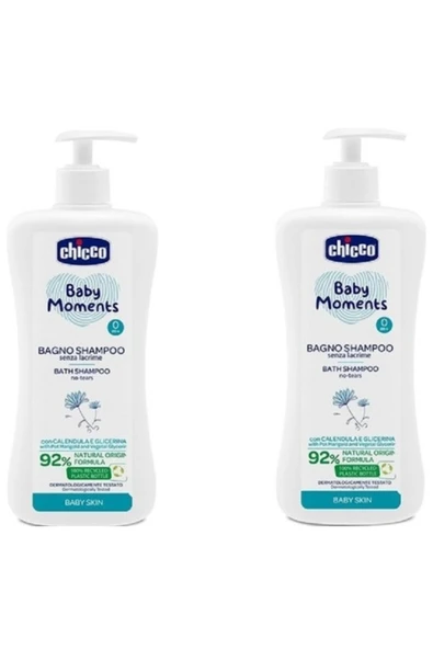 Chicco ( 2 ADET ) Baby Moments Doğal Saç Ve Vücut Şampuanı 750 ml X 2 Adet ürün görseli 1