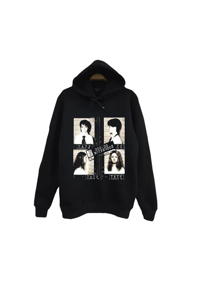 fame-stoned T.A.T.u. - Müzik Grubu Baskılı Unisex %100 Pamuk Kapüşonlu Siyah Sweatshirt ürün görseli 1