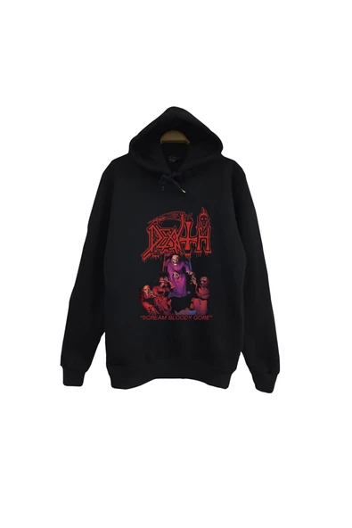 fame-stoned Death - Müzik - Grubu Baskılı Unisex %100 Pamuk Siyah Kapüşonlu Sweatshirt ürün görseli 1