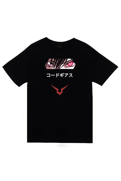 fame-stoned Lelouch Lamperouge - Code Geass - Anime Baskılı Unisex %100 Pamuk Siyah T-shirt ürün görseli 1