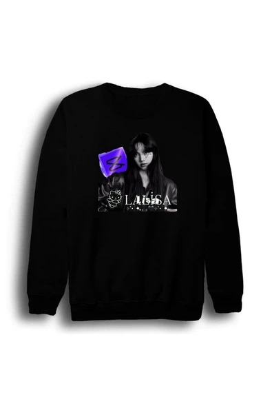 fame-stoned La Lisa - Lisa - BLACKPINK - K-Pop - Alter Ego Baskılı Unisex %100 Pamuk Bisiklet Yaka Sweatshirt ürün görseli 1
