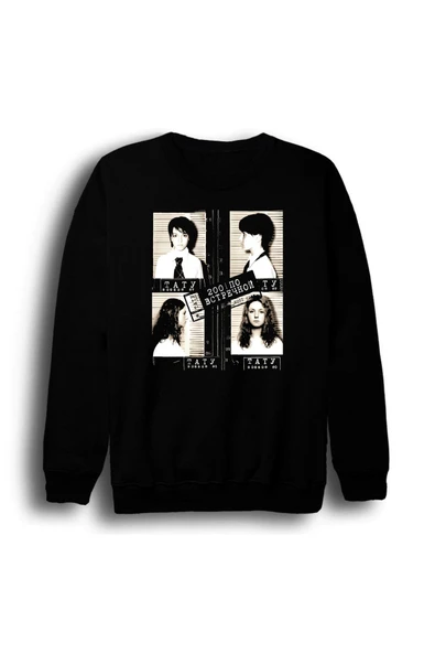 fame-stoned T.A.T.u. - Müzik Grubu Baskılı Unisex %100 Pamuk Bisiklet Yaka Siyah Sweatshirt ürün görseli 1