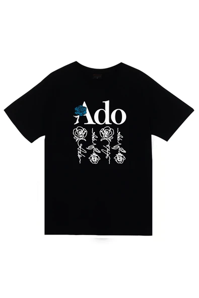 fame-stoned Ado Japon - K-Pop - Rock - Müzik Baskılı Unisex %100 Pamuk Siyah T-shirt ürün görseli 1