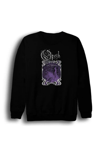fame-stoned Opeth - Müzik Grubu Baskılı Unisex %100 Pamuk Siyah Bisiklet Yaka Sweatshirt ürün görseli 1