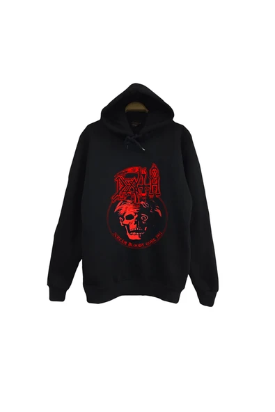 fame-stoned Death - Müzik - Grubu Baskılı Unisex %100 Pamuk Kapüşonlu Siyah Sweatshirt ürün görseli 1