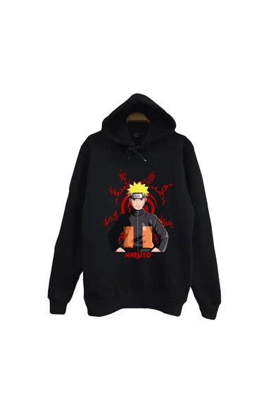 fame-stoned Naruto Itachi Uchiha Anime Baskılı Unisex %100 Pamuk Kapüşonlu Sweatshirt ürün görseli 1