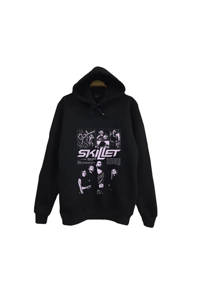 fame-stoned Skillet - Müzik - Rock Grubu Baskılı Unisex %100 Pamuk Kapüşonlu Sweatshirt ürün görseli 1