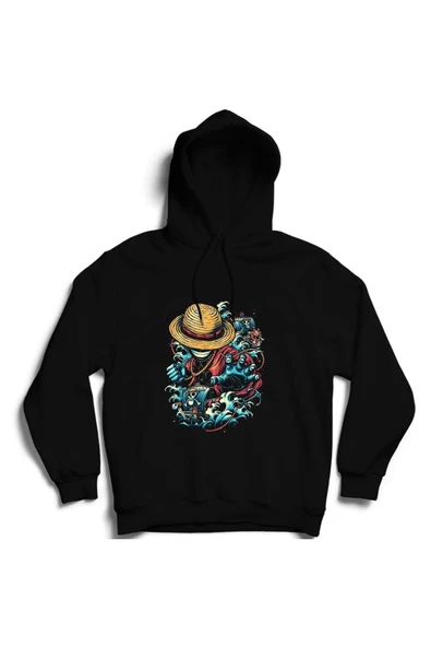 fame-stoned One Piece Zoro Anime Baskılı Kapşonlu Sweatshirt ürün görseli 1