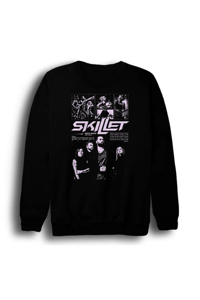fame-stoned Skillet - Müzik - Rock Grubu Baskılı Unisex %100 Pamuk Kapüşonlu Sweatshirt ürün görseli 1
