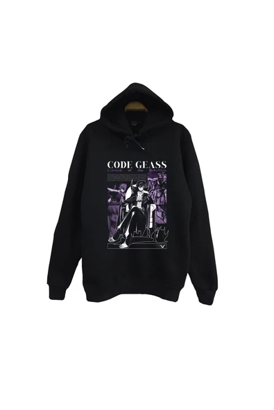 fame-stoned Lelouch Lamperouge - Anime - Karakter Baskılı Unisex %100 Pamuk Kapüşonlu Sweatshirt ürün görseli 1