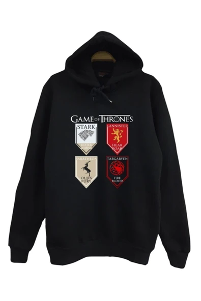 fame-stoned Unisex Siyah Game Of Thrones Sweatshirt ürün görseli 1