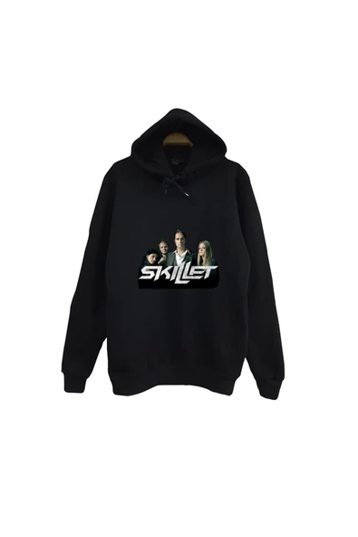 fame-stoned Skillet - Müzik - Rock Grubu Baskılı Unisex %100 Pamuk Kapüşonlu Sweatshirt ürün görseli 1