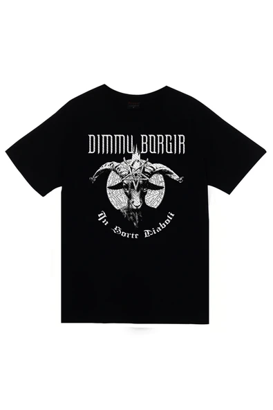 fame-stoned Dimmu Borgir - Müzik Grubu Baskılı Unisex %100 Pamuk Siyah T-shirt ürün görseli 1