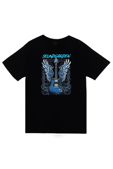 fame-stoned Soundgarden - Müzik Grubu Baskılı Unisex %100 Pamuk Siyah T-shirt ürün görseli 1