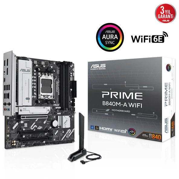 ASUS PRIME B840M-A WIFI AMD  DDR5 mATX ANAKART ürün görseli 1