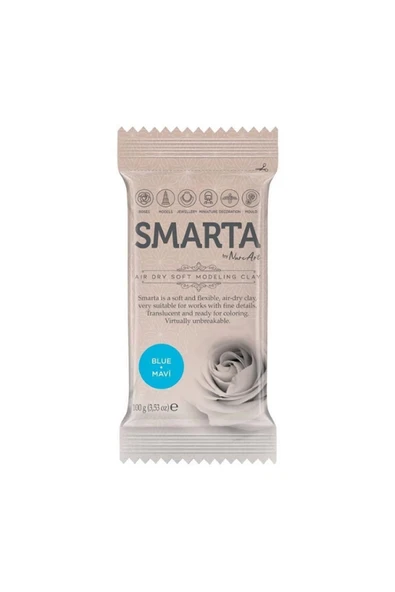 Smarta Havayla Kuruyan Modelleme Hamuru Mavi 100 gr ürün görseli 1