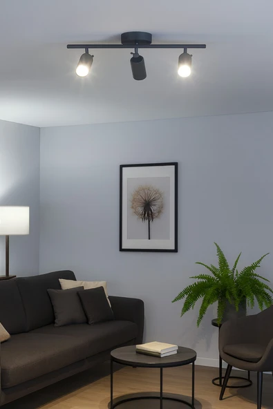 LEGACY Spoti 3'Lü Antrasit Renk (BEYAZ IŞIK) Modern Tasarım Salon - Mutfak - Banyo Spot Ledli Sıralı Avize ürün görseli 1