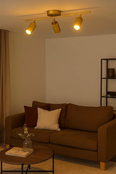 LEGACY Spoti 3'Lü Eskitme Renk (GÜN IŞIĞI) Modern Tasarım Salon - Mutfak - Banyo Spot Ledli Sıralı Avize ürün görseli 1