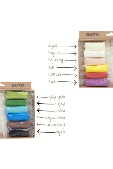 Smarta Polimer Kil Hava ile Kuruyan Modelleme Hamuru Basic Seti 12x25gr - Resim 4