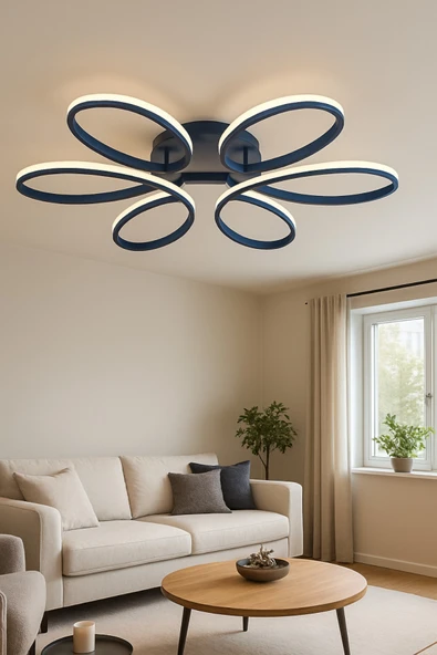 LEGACY Sedef Antrasit Renk Modern Tasarım Yatak Odası - Salon - Mutfak Gün Işığı Ve Beyaz Led Avize ürün görseli 1