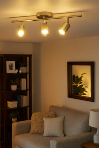 LEGACY Spoti 3'Lü Gri Renk (GÜN IŞIĞI) Modern Tasarım Salon - Mutfak - Banyo Spot Ledli Sıralı Avize ürün görseli 1