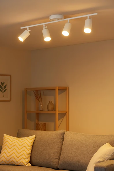 LEGACY Spoti 4'Lü Beyaz Renk (GÜN IŞIĞI) Modern Tasarım Salon - Mutfak - Banyo Spot Ledli Sıralı Avize ürün görseli 1