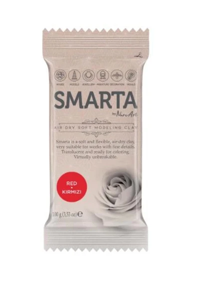 Smarta Havayla Kuruyan Modelleme Hamuru Kırmızı 100gr ürün görseli 1