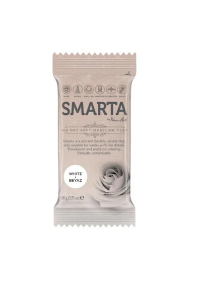 Smarta Havayla Kuruyan Modelleme Hamuru Beyaz 100gr ürün görseli 1