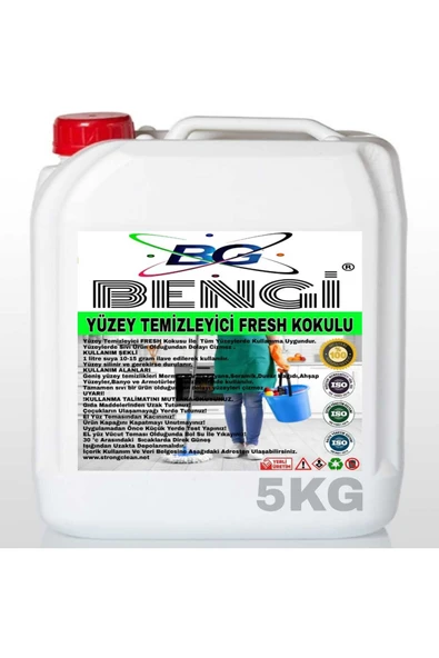 BENGİ KİMYA Yüzey Temizleyici Fresh Kokulu 5kg Konsantre 1-60 ürün görseli 1