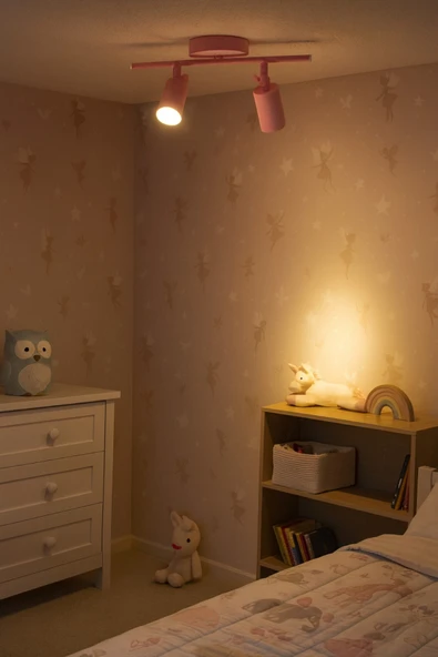 LEGACY Spoti 2'Li Pembe Renk (GÜN IŞIĞI) Modern Tasarım Cafe - Mutfak - Banyo Spot Ledli Sıralı Avize ürün görseli 1