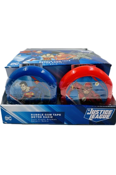 Bubblegum Dc bubble gum sakız Superman ve Flash Lisanslı karakterli Tape Metre Sakız Avantaj Paket ürün görseli 1