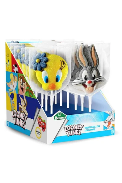 Relkon Looney Tunes Marshmallow Lollipops 45gr 12 Adet ürün görseli 1