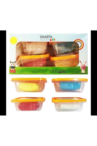 Smarta KİDS MODELLEME HAMURU SETİ 4LÜ 70GR x 4 ürün görseli 1