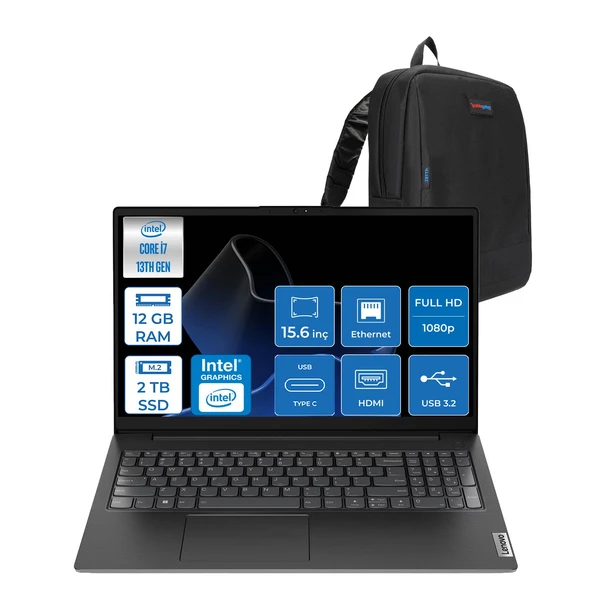 Lenovo V15 Gen4 Iru Intel Core I7 13620H 12GB 2tb SSD Freedos Intel® UHD Graphics 15.6 Inç Fullhd Taşınabilir Bilgisayar 83A100QRTRF09 + Zetta Çanta ürün görseli 1