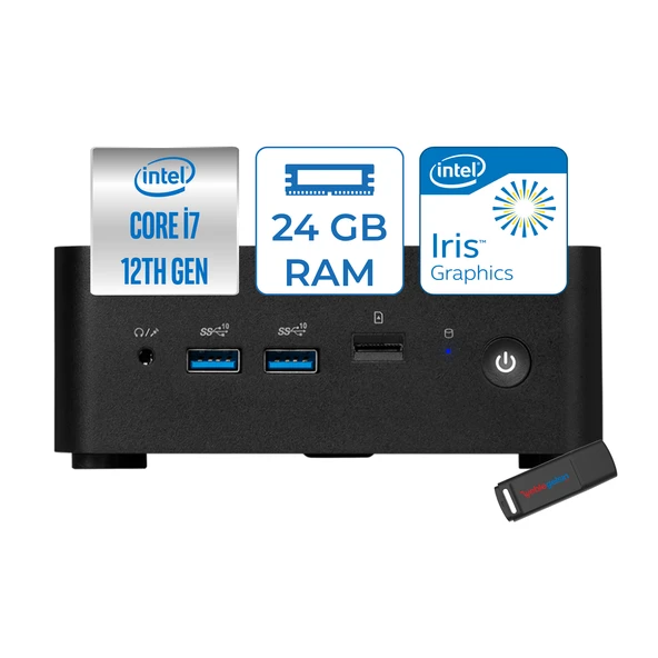 Msı Cubi 5 Intel Core I7-1255U 24GB 1tb SSD Intel Iris Xe Windows 11 Home Taşınabilir Bilgisayar 12M001BEUH06 + Zettausbbellek ürün görseli 1